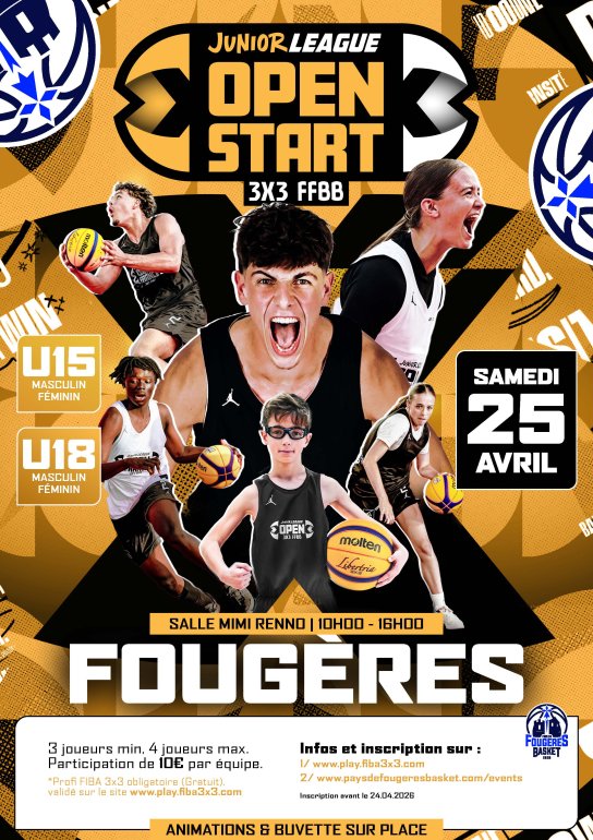 OPEN START 3X3 - U15/U18 - PAYS DE FOUGÈRES BASKET