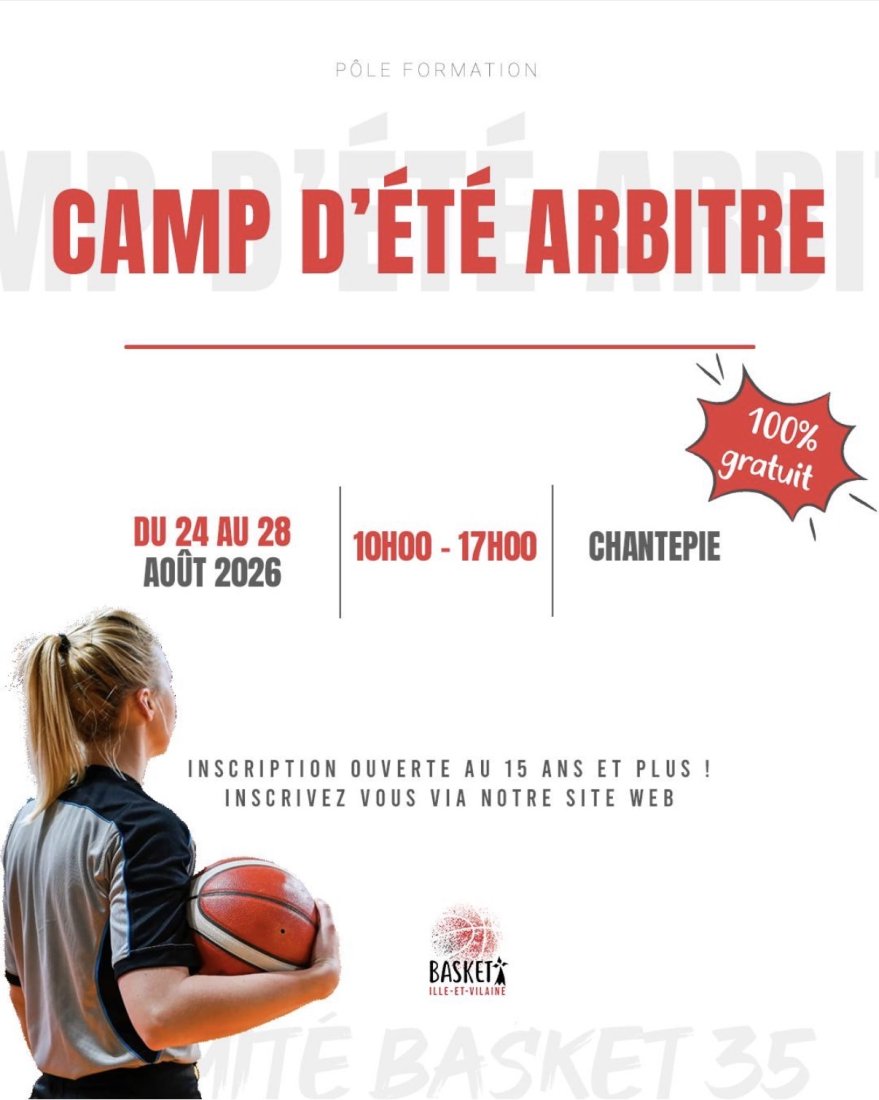 🏀 CAMP D’ÉTÉ ARBITRE 2026 🏀