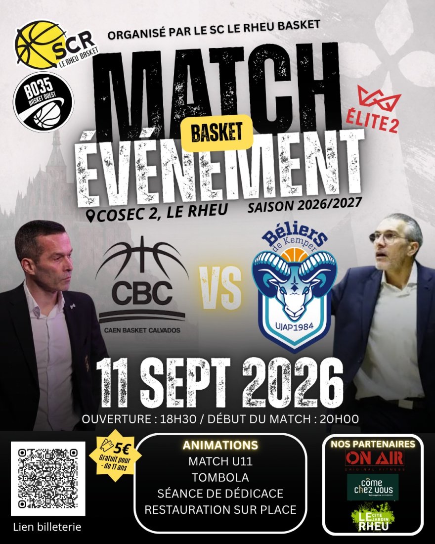 Match de préparation - Caen Basket Calvados vs Quimper Basket - Le Rheu Basket
